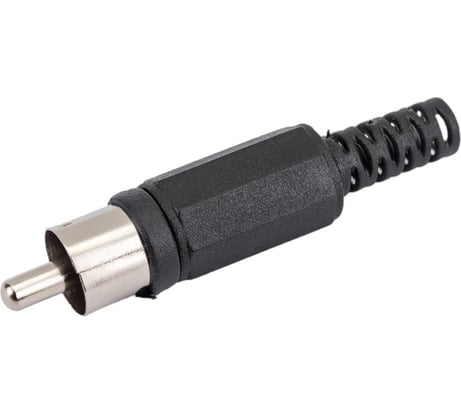 Разъем RCA штекер Pro Legend пластик на кабель, черный, PL2146