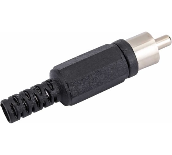Разъем RCA штекер Pro Legend пластик на кабель, черный, PL2146