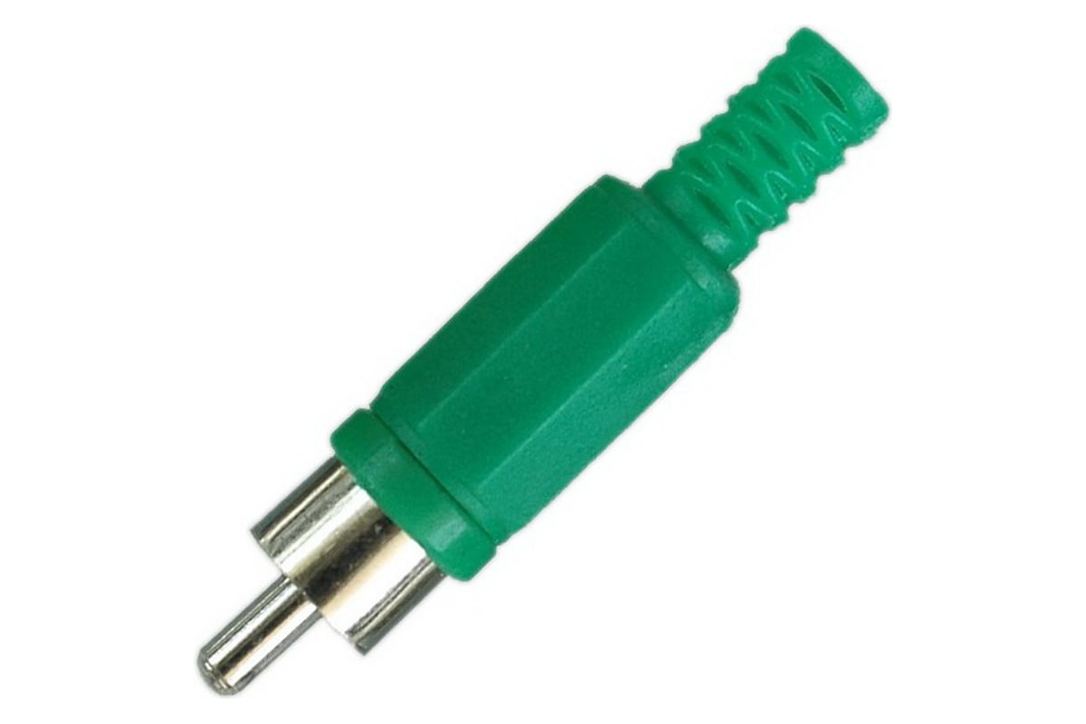 Разъем RCA штекер Pro Legend пластик на кабель, зеленый, PL2148 ...