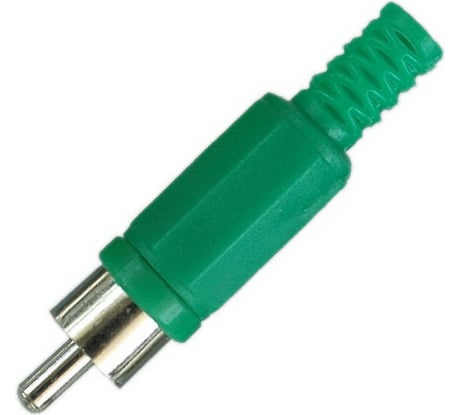Разъем RCA штекер Pro Legend пластик на кабель, зеленый, PL2148