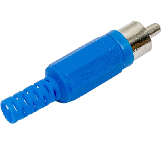 Разъем RCA штекер Pro Legend пластик на кабель, синий, PL2147