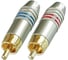 Разъем RCA штекер Pro Legend металл на кабель, красный и синий YX, Gold, PL2166 1