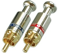 Разъем RCA штекер Pro Legend металл на кабель, красный и синий, Gold, PL2165