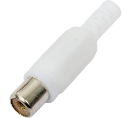 Разъем RCA гнездо Pro Legend пластик на кабель, белый, PL2155