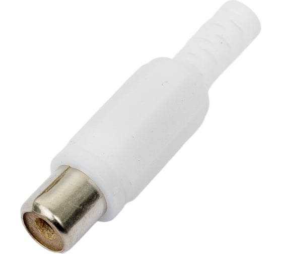 Разъем RCA гнездо Pro Legend пластик на кабель, белый, PL2155