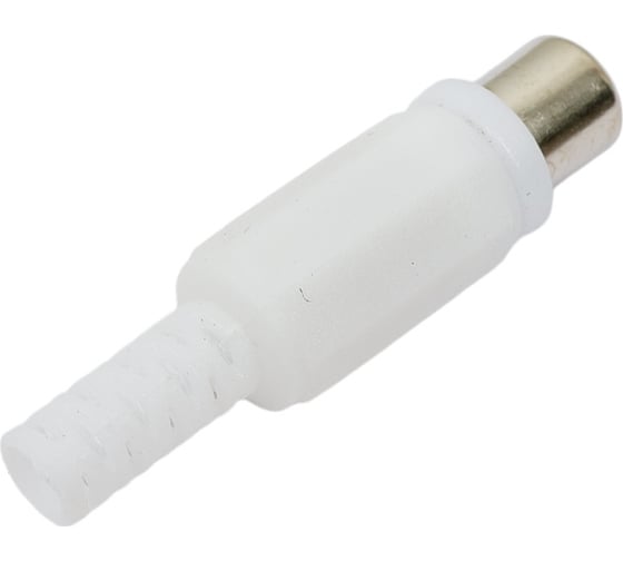 Разъем RCA гнездо Pro Legend пластик на кабель, белый, PL2155