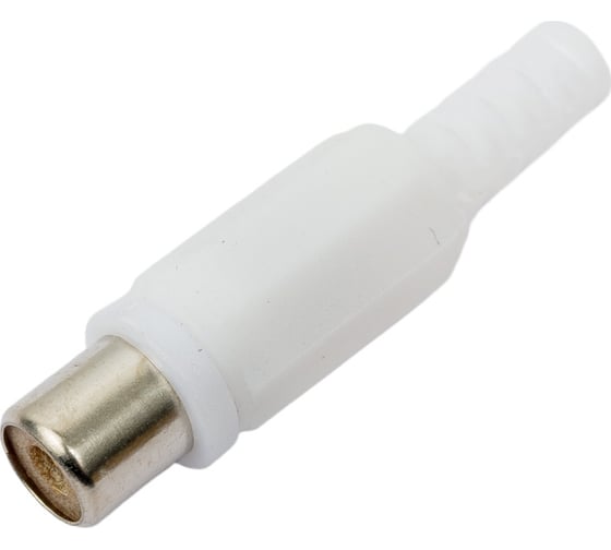 Разъем RCA гнездо Pro Legend пластик на кабель, белый, PL2155