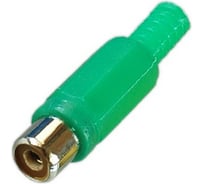 Разъем RCA гнездо Pro Legend пластик на кабель, зеленый, PL2153