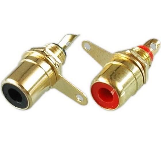 Разъем RCA гнездо Pro Legend металл на корпус, красный и черный, Gold, PL2170 1