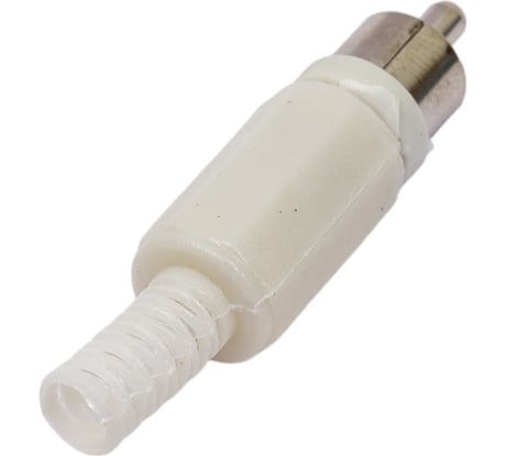Разъем RCA штекер Pro Legend пластик на кабель, белый, PL2150