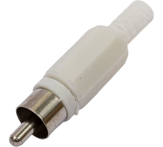 Разъем RCA штекер Pro Legend пластик на кабель, белый, PL2150