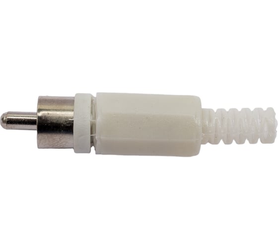 Разъем RCA штекер Pro Legend пластик на кабель, белый, PL2150