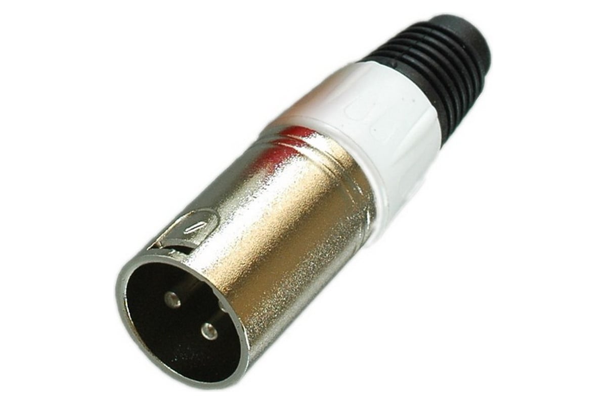 Разъем XLR 3P штекер Pro Legend металл цанга на кабель, белый, PL2176 ...