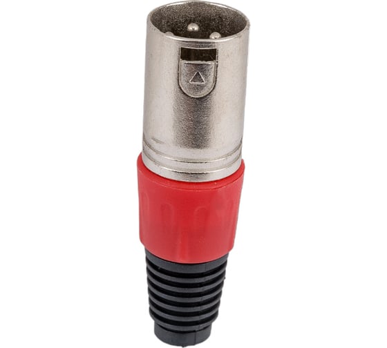 Разъем XLR 3P штекер Pro Legend металл цанга на кабель, красный, PL2175