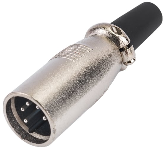 Разъем XLR 5P штекер Pro Legend металл на кабель с хомутом 70мм, PL2188