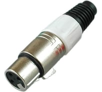 Разъем XLR 3P гнездо Pro Legend металл цанга на кабель, белый, PL2183 24606063