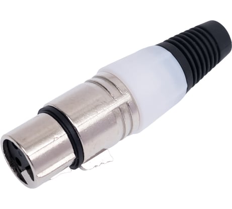 Разъем XLR 3P гнездо Pro Legend металл цанга на кабель, белый, PL2183