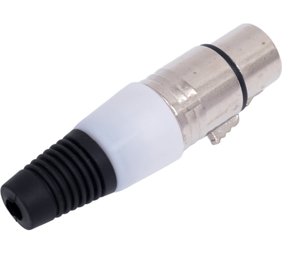 Разъем XLR 3P гнездо Pro Legend металл цанга на кабель, белый, PL2183