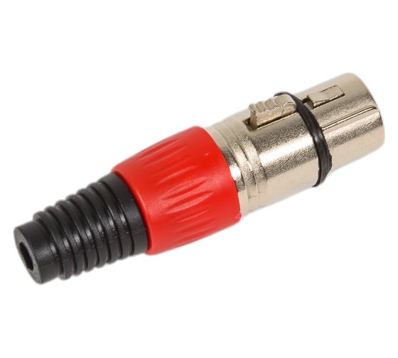 Разъем XLR 3P гнездо Pro Legend металл цанга на кабель, красный, PL2182