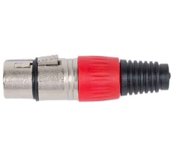 Разъем XLR 3P гнездо Pro Legend металл цанга на кабель, красный, PL2182