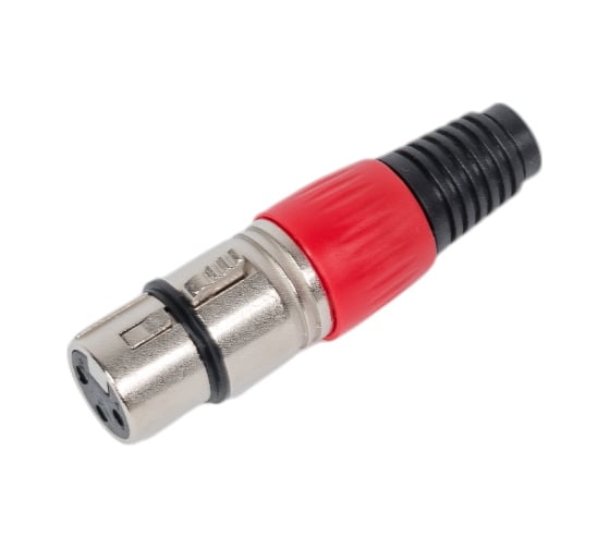 Разъем XLR 3P гнездо Pro Legend металл цанга на кабель, красный, PL2182