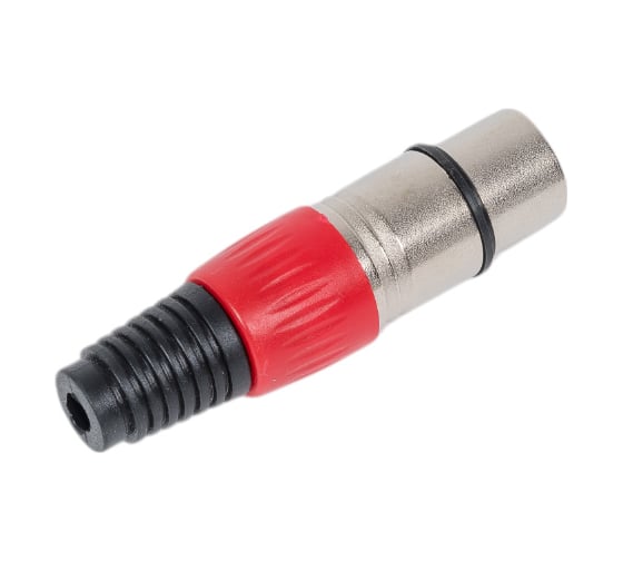 Разъем XLR 3P гнездо Pro Legend металл цанга на кабель, красный, PL2182