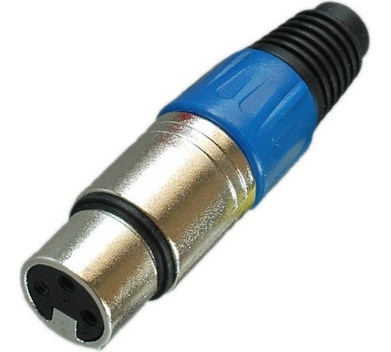 Разъем XLR 3P гнездо Pro Legend металл цанга на кабель, синий, PL2180