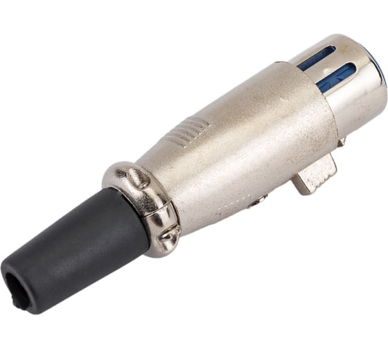 Разъем XLR 3P гнездо Pro Legend металл на кабель с хомутом 70мм, PL2187