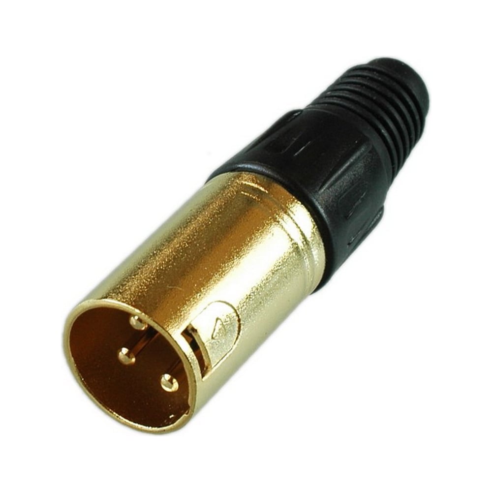 Разъем XLR 3P штекер Pro Legend металл цанга на кабель, черный, Gold ...