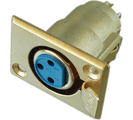 Разъем XLR 3P гнездо Pro Legend металл на корпус, Gold, PL2193 1