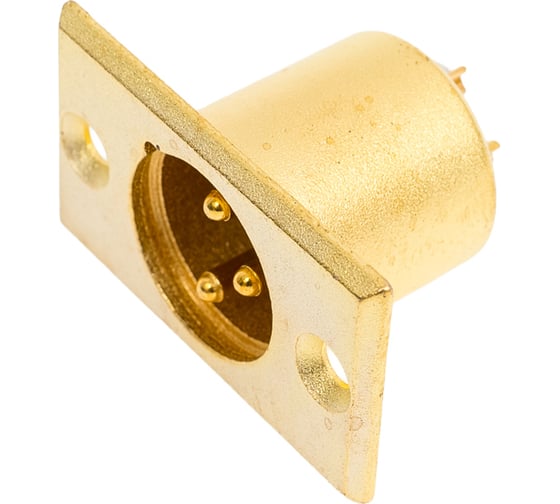 Разъем XLR 3P штекер Pro Legend металл на корпус, Gold, PL2191