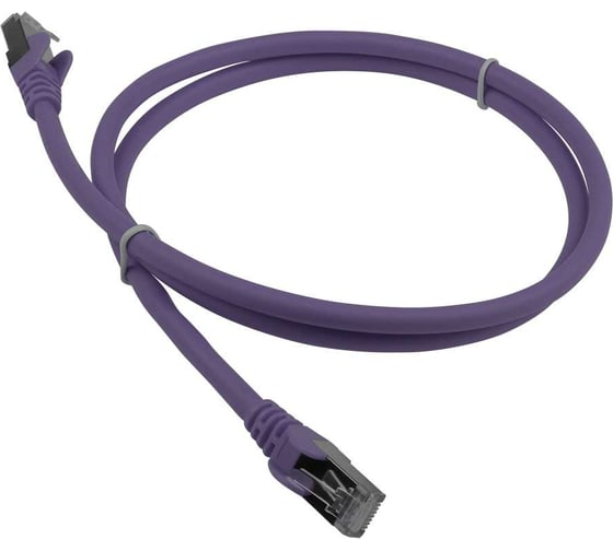 Патч-корд RJ45 - RJ45 LANMASTER 4 пары, S/FTP, категория 6A, 1.0 м, фиолетовый, LSZH, LAN-PC45/S6A-1.0-VI 1