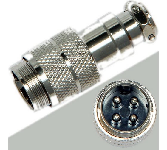 Разъем MIC16 4P штекер Pro Legend металл на кабель, PL2212