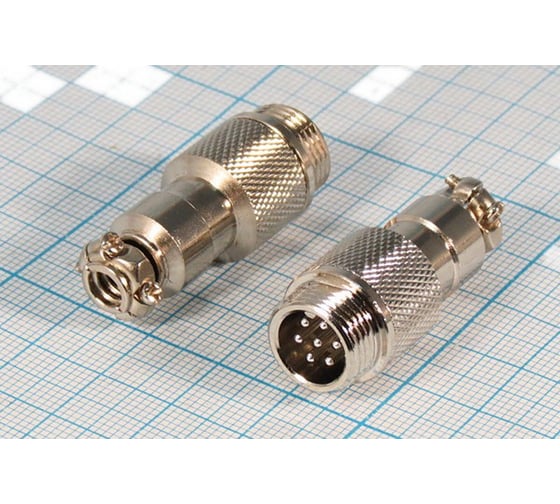 Разъем MIC12 7P штекер Pro Legend металл на кабель, PL2227