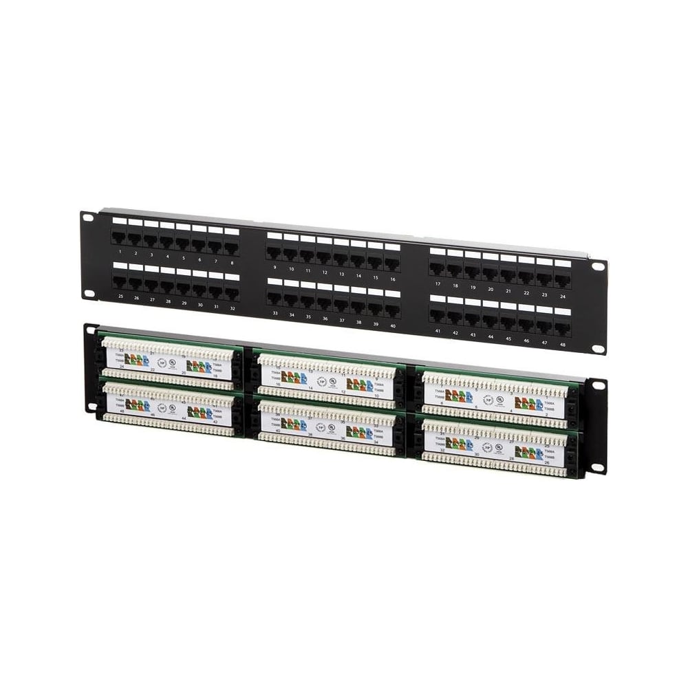 Патч-панель NewMaX 19", 48 портов RJ-45, категория 5e, UTP, 2U, с ...
