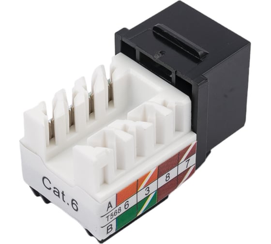 Вставка Keystone RJ-45 TWT категория 6, черная, 90 градусов, -OK45UTP/6-BK
