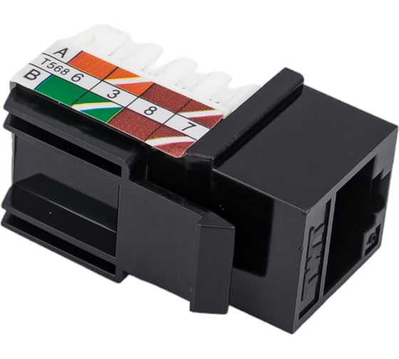 Вставка Keystone RJ-45 TWT категория 6, черная, 90 градусов, -OK45UTP/6-BK