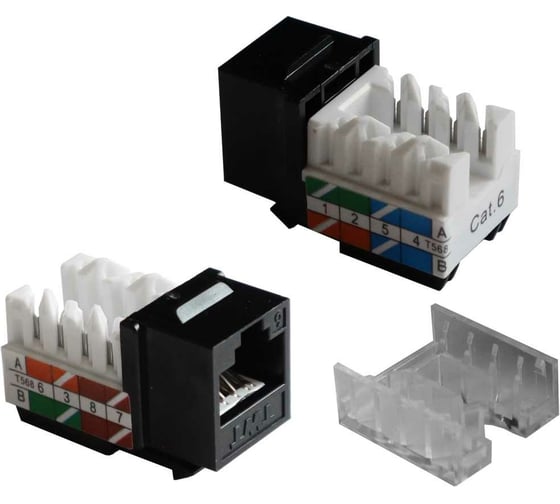 Вставка Keystone RJ-45 TWT категория 6, черная, 90 градусов, -OK45UTP/6-BK 1