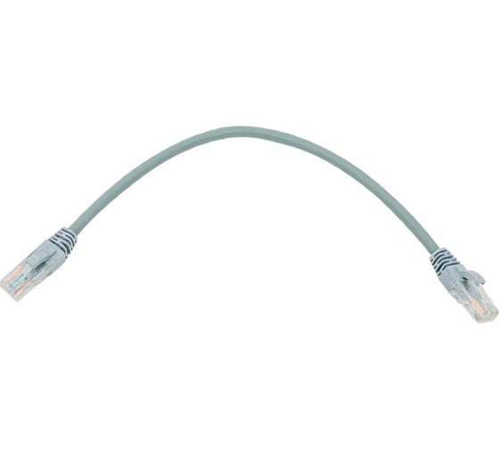 Коммутационный шнур DATAREX u/utp, категория 5e, lszh, нга-hf, 0,3 м, серый DR-181003