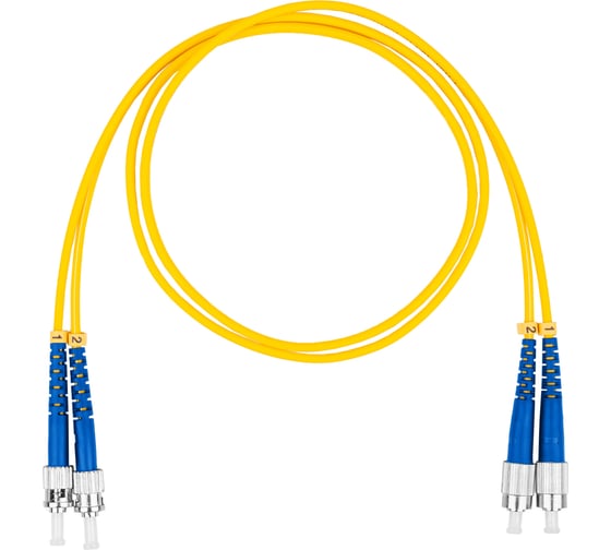 Оптический коммутационный шнур DATAREX патч-корд, fc-st, duplex, os2, нга-hf, желтый, 1,0 м DR-222341