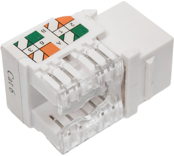 Розеточный модуль DATAREX keystone кат 6 utp 1xrj45 t568a/b белый DR-5103