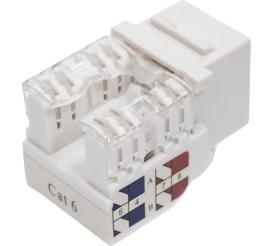 Розеточный модуль DATAREX keystone кат 6 utp 1xrj45 t568a/b белый DR-5103