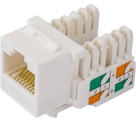 Розеточный модуль DATAREX keystone кат 5e utp 1xrj45 t568a/b белый DR-5102