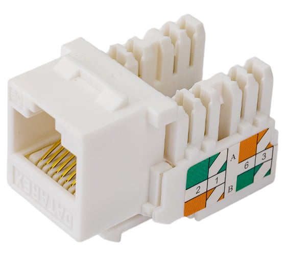 Розеточный модуль DATAREX keystone кат 5e utp 1xrj45 t568a/b белый DR-5102 1