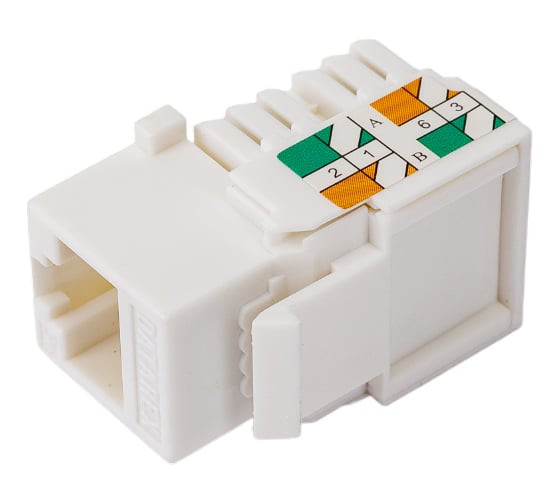 Розеточный модуль DATAREX keystone кат 5e utp 1xrj45 t568a/b белый DR-5102