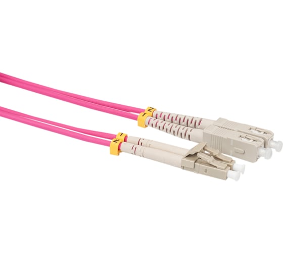 Оптический коммутационный шнур DATAREX патч-корд lc-sc duplex om4 нга-hf маджента 5,0 м DR-220175