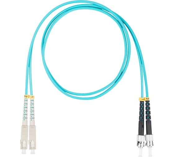 Оптический коммутационный шнур (патч-корд) DATAREX sc-st duplex om3 нга-hf бирюзовый 1,0 м DR-221361 1