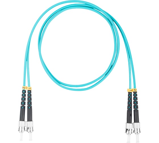 Оптический коммутационный шнур DATAREX патч-корд st-st duplex om3 нга-hf бирюзовый 10 м DR-223367 1