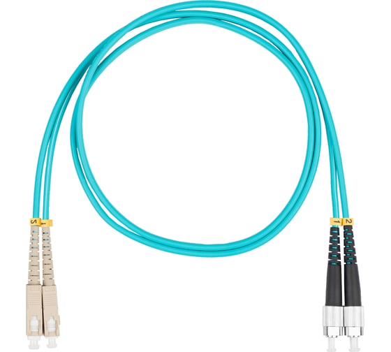 Оптический коммутационный шнур DATAREX патч-корд sc-fc duplex om3 нга-hf бирюзовый 20 м DR-221269