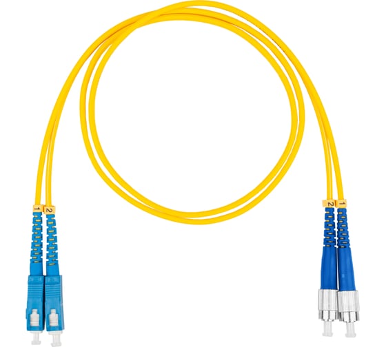 Оптический коммутационный шнур DATAREX патч-корд sc-fc duplex os2 нга-hf желтый 1,0 м DR-221241